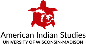 American Indian Studies program logo, an image representing Turtle Island with the Great Lakes featured